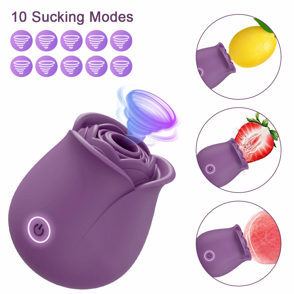10 Sucking Modes Rose Vibrator Clit Stimulator For Women