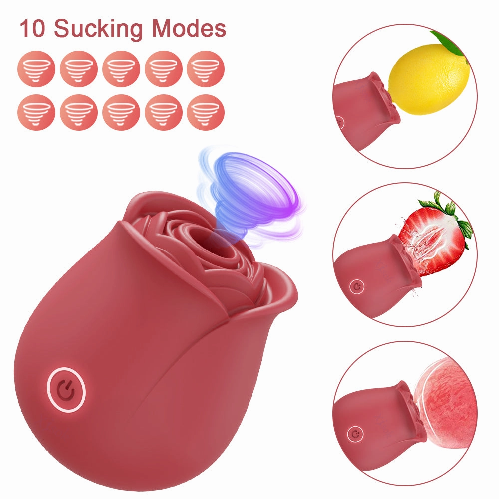 10 Sucking Modes Rose Vibrator Clit Stimulator For Women