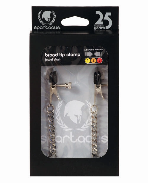 Adjustable Broad Tip Clamps w/ Jewel Chain
