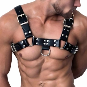 Adjustable Leather Chest Harness for Men Versatile Clubwear Intimate Play