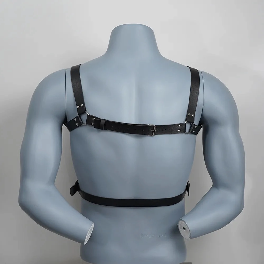 Adjustable Leather Chest Harness for Men Versatile Clubwear Intimate Play