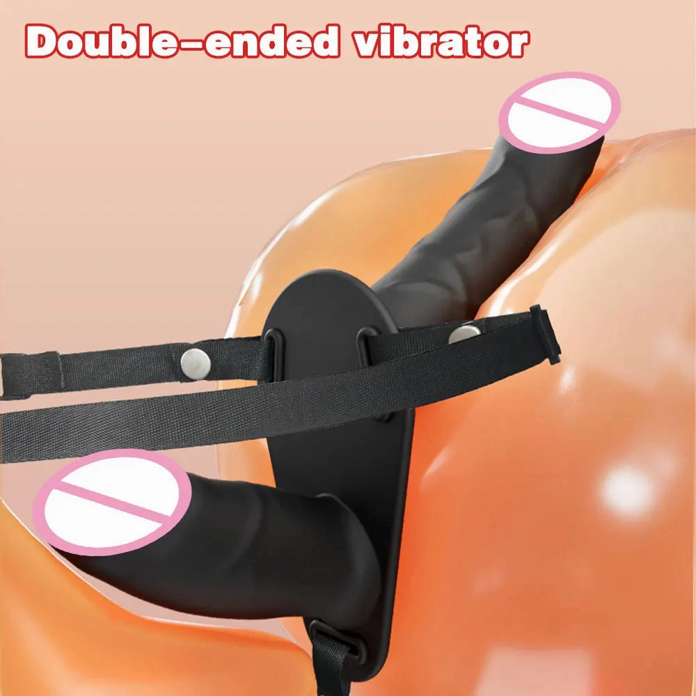 Adjustable Strap-On Dildo Vibrator Set: Dual Dildos for Pegging & Partner Play