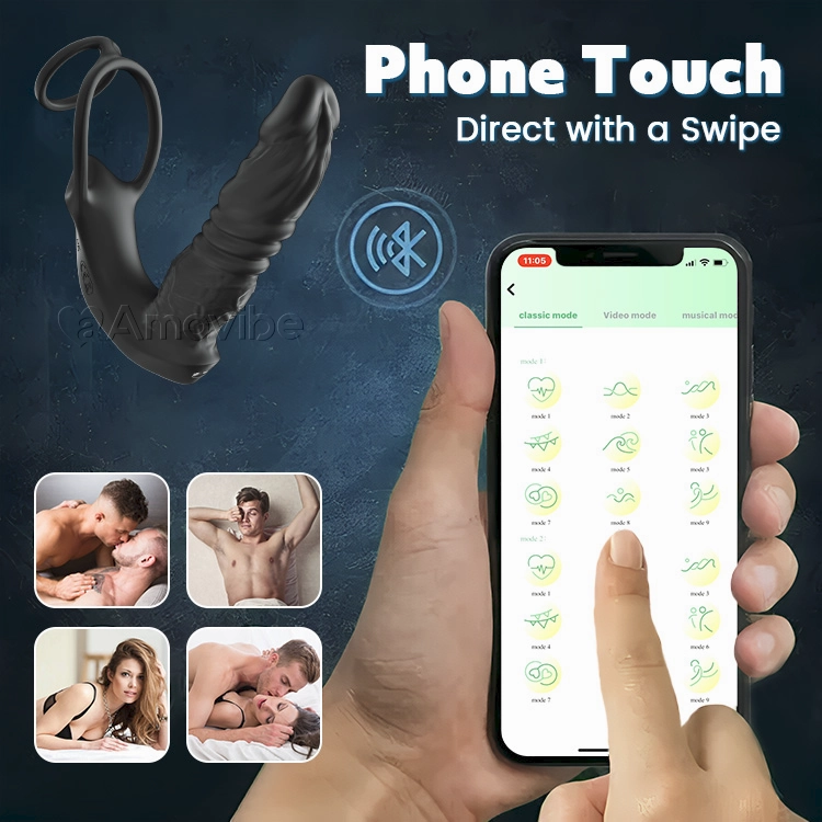 APP-Controlled Dual Vibration Cock Ring and Anal Toy – Ultimate Performance Enhancer