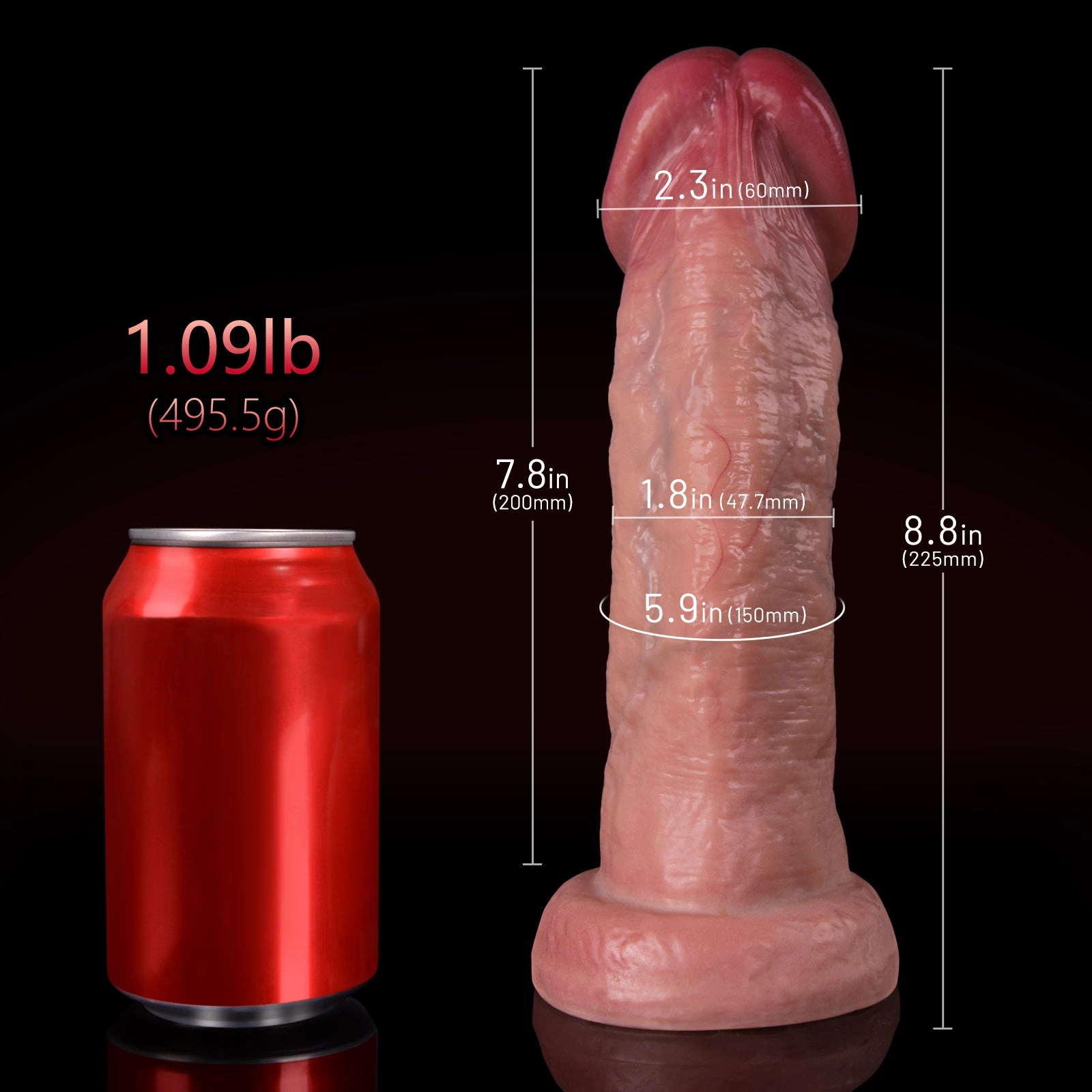 Atomic Mushroom Double Layer Silicone Big Dildo