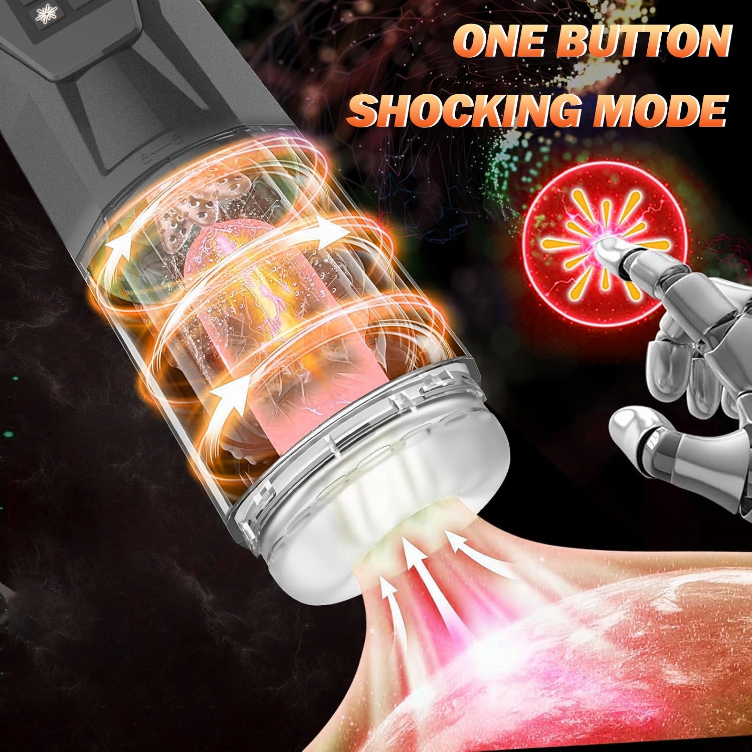 Automatic Male Masturbator with 7 Vibrating & Rotating & Thrusting & Licking,