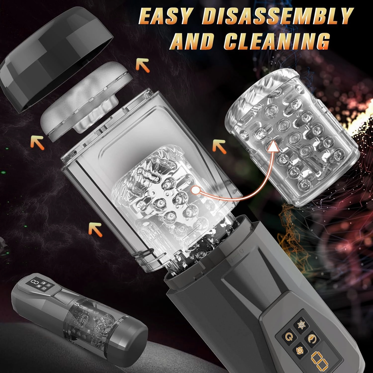 Automatic Male Masturbator with 7 Vibrating & Rotating & Thrusting & Licking,