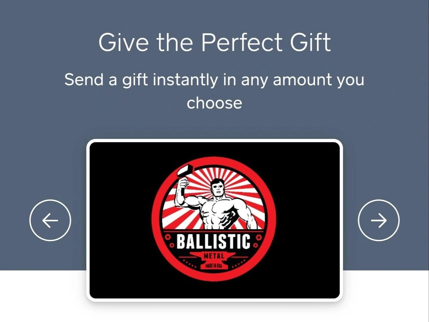Ballistic Metal Gift Card - $350
