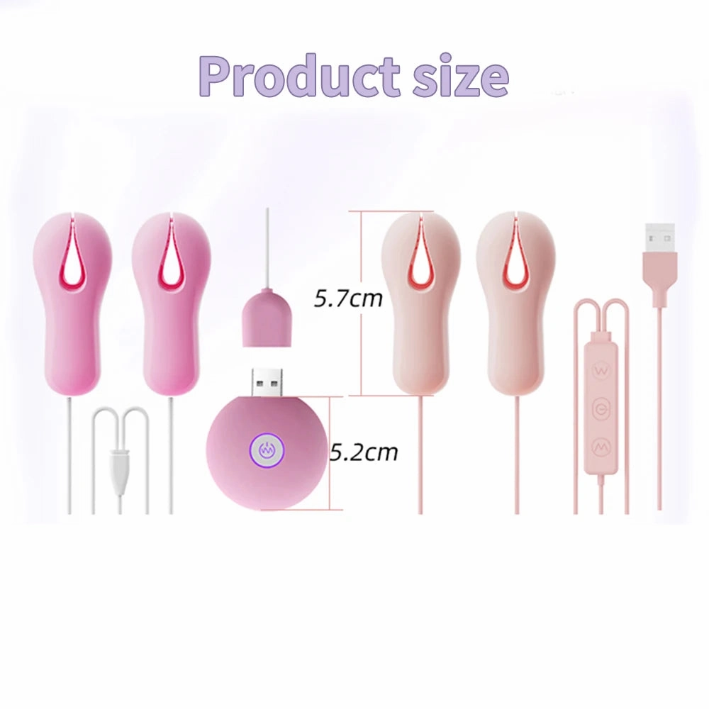BDSM Essential Electric Nipple Clamps: Breast Massage Vibrator & Enhancer for Women