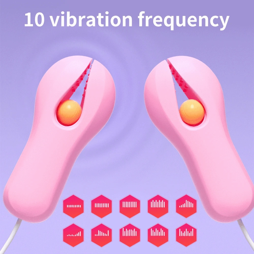 BDSM Essential Electric Nipple Clamps: Breast Massage Vibrator & Enhancer for Women