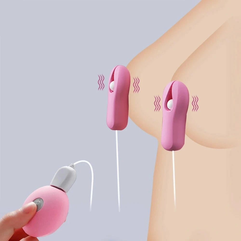 BDSM Essential Electric Nipple Clamps: Breast Massage Vibrator & Enhancer for Women