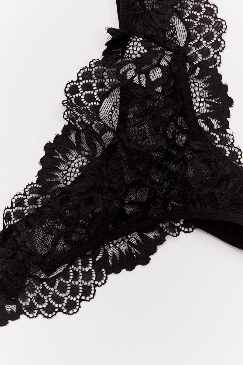 Black Black Lace Lingerie Set