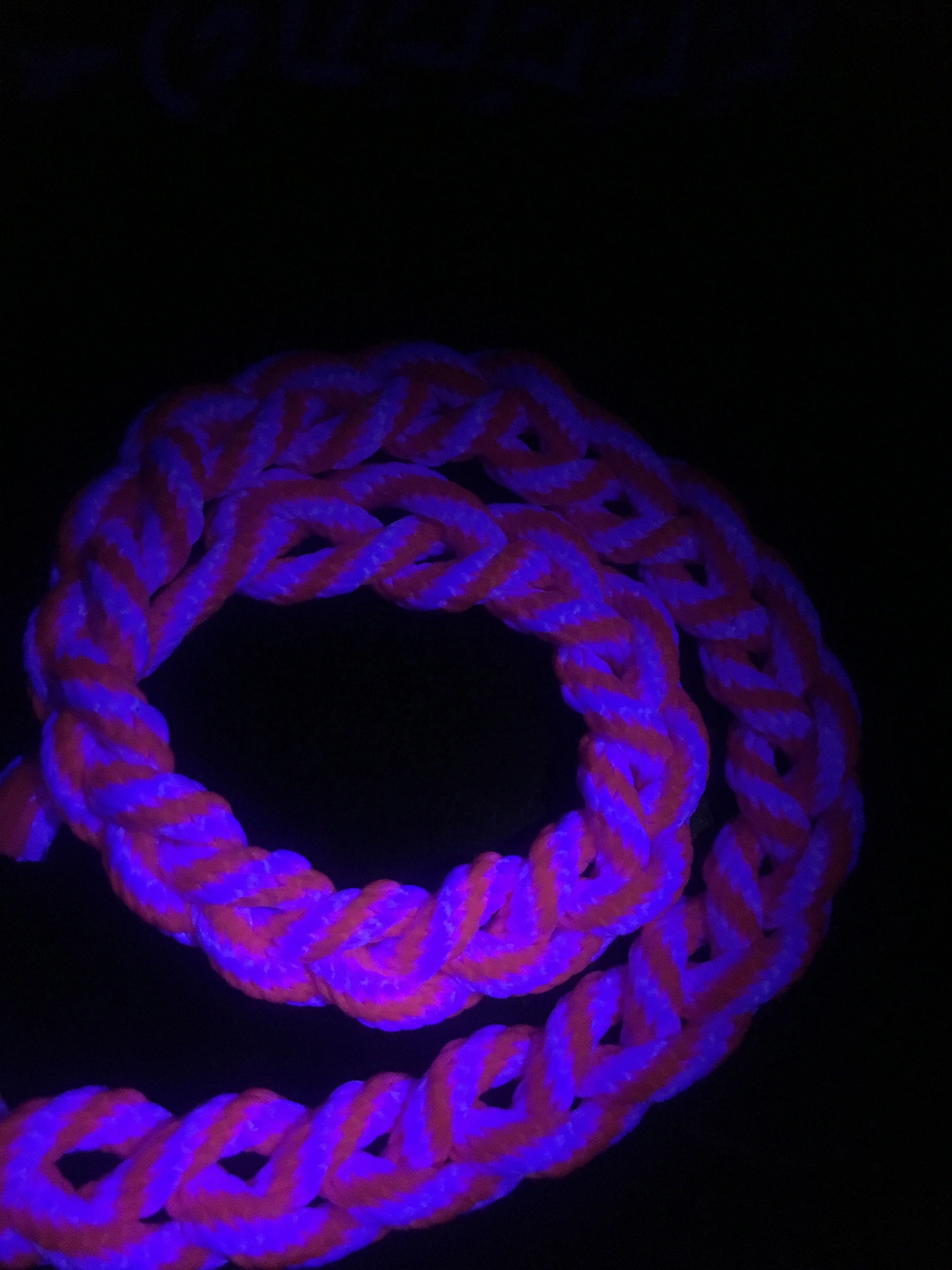 Blacklight Reactive Bondage Rope - 1/4 / 6mm  -  Custom Length - UV Reactive