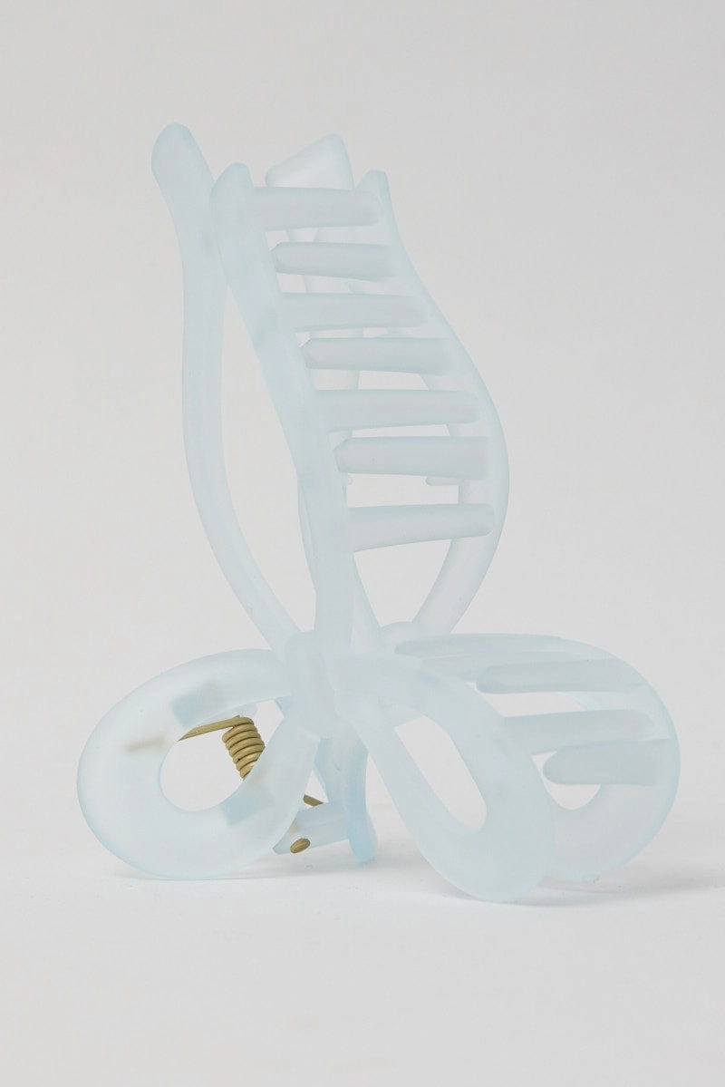 Blue Bow Design Hair Claw Clip