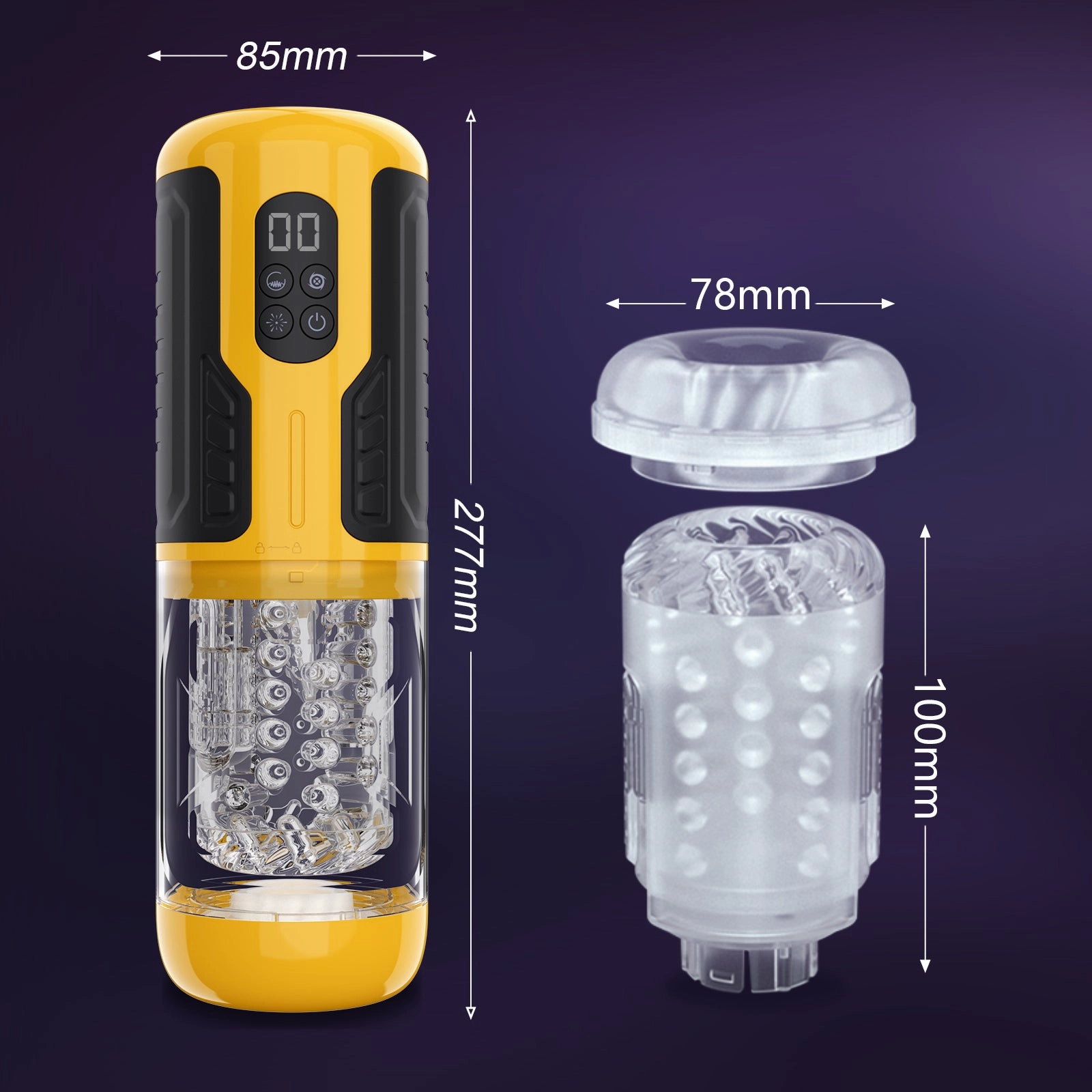 Bumblebee-Masturbator ( 7*Rotating&Thrusting 7*Vibrator One-button Burst)
