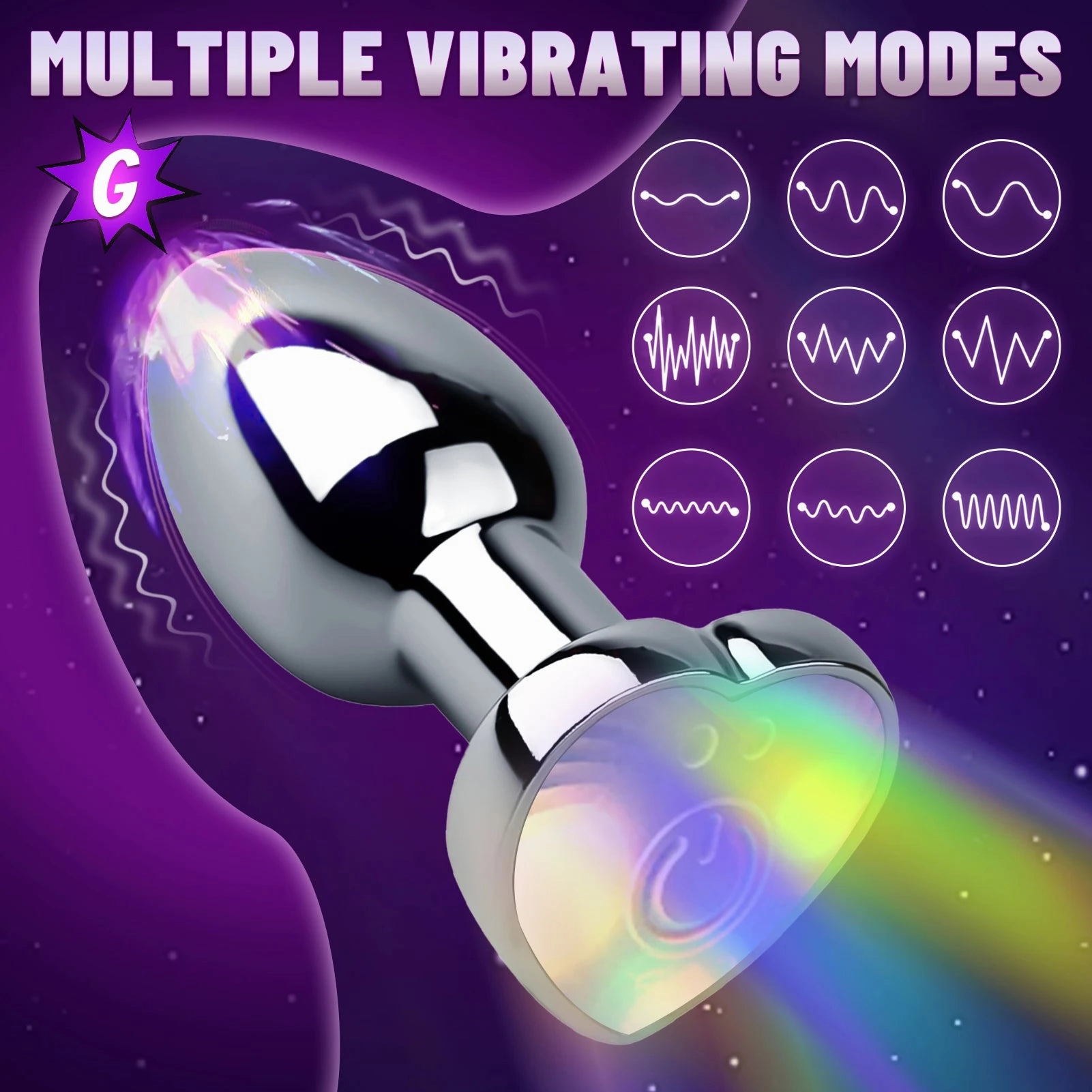Butt Plug Vibrator: 7 Vibration Modes, Remote Control Stainless Steel Anal Toy