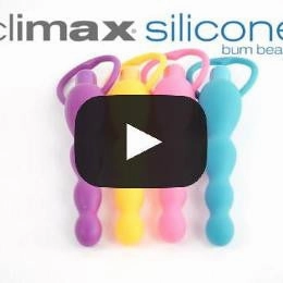 Climax® Silicone Vibrating Bum Beads, Purple