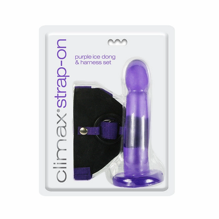 Climax® Strap-on Purple Ice Dong & Harness set