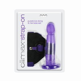 Climax® Strap-on Purple Ice Dong & Harness set
