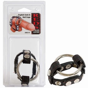 Cock & Ball Straps - Leather - English Cage