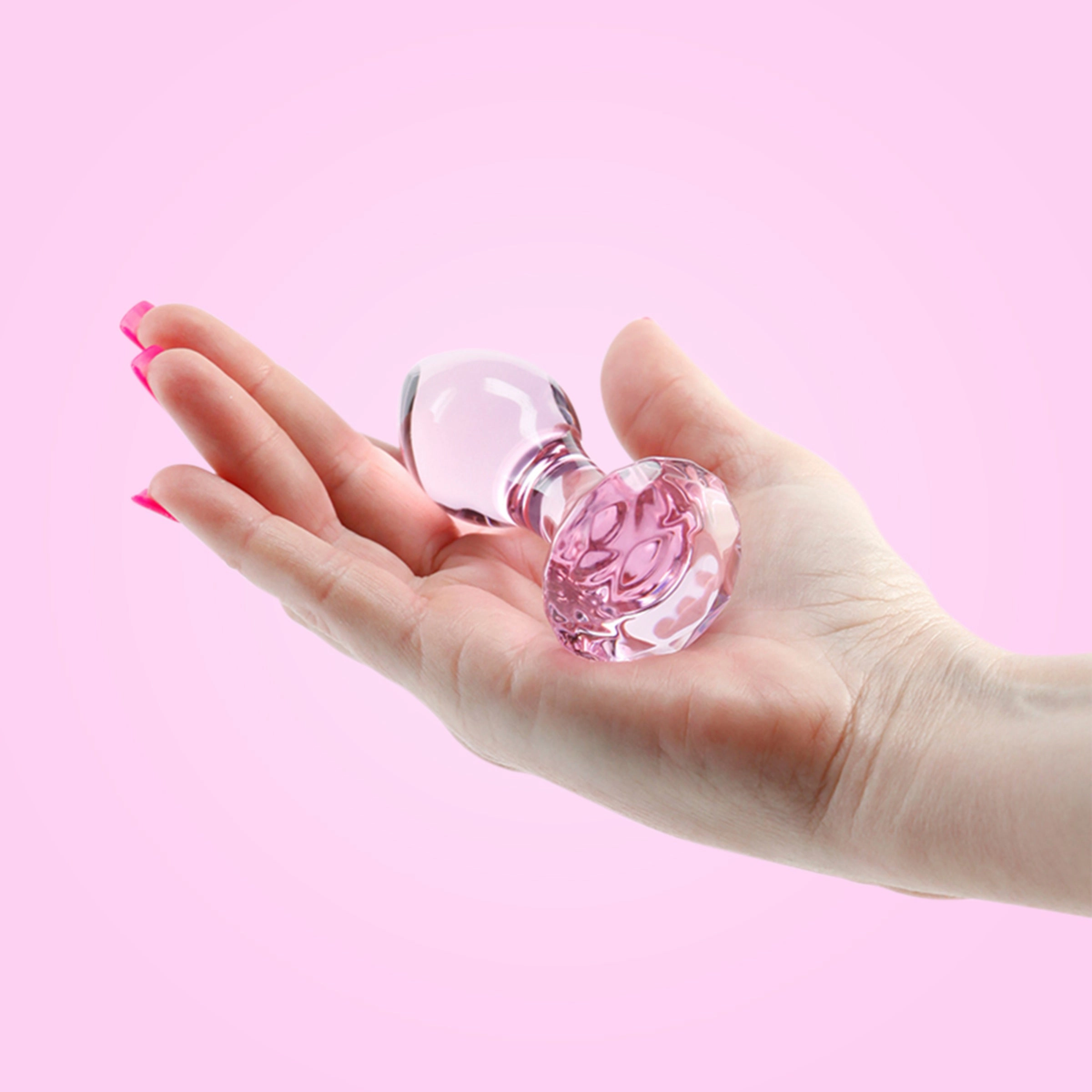 Crystal Gem - Pink Glass Anal Plug