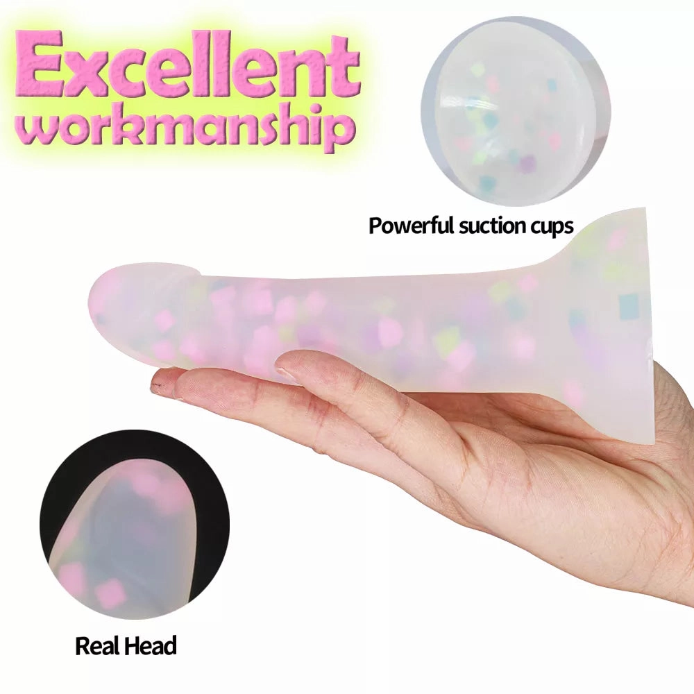 Cute Jellyfish Glow-in-the-Dark Dildo Soft Silicone Suction Cup