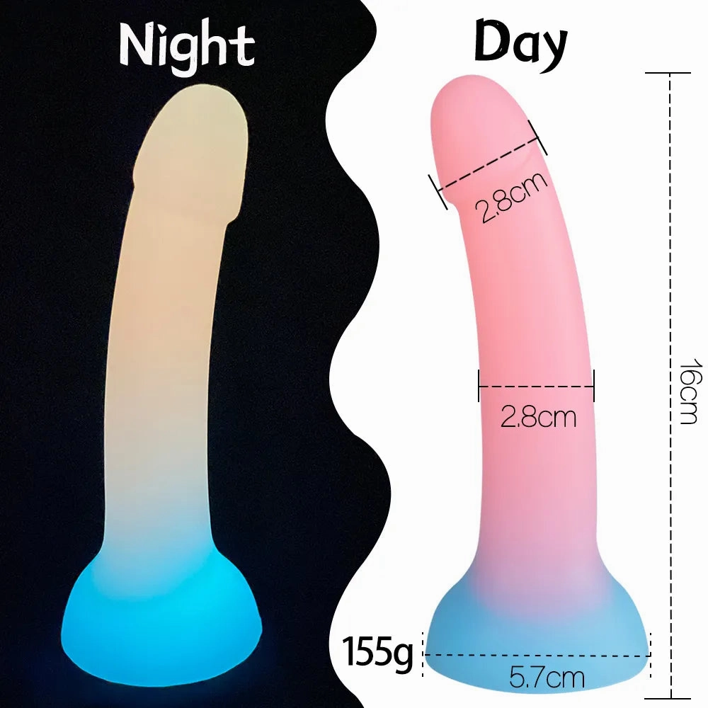 Cute Jellyfish Glow-in-the-Dark Dildo Soft Silicone Suction Cup