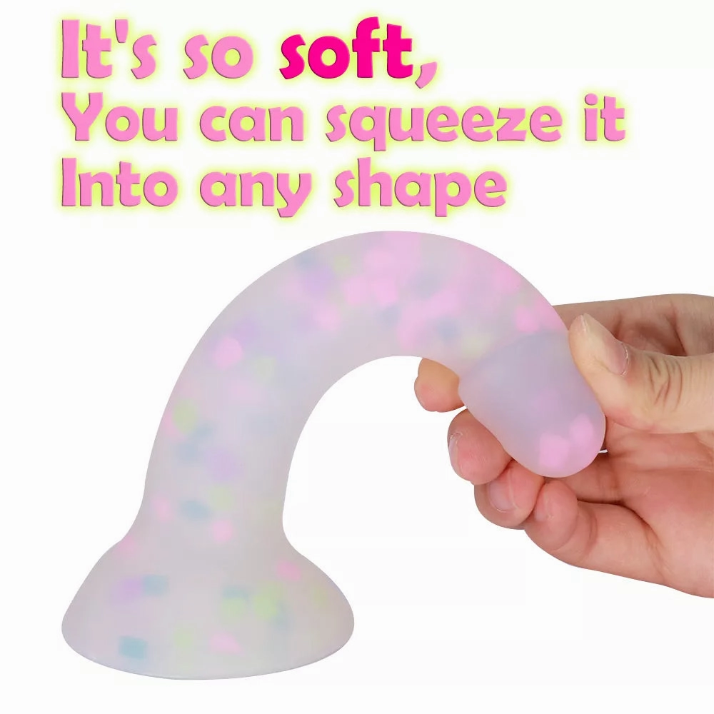 Cute Jellyfish Glow-in-the-Dark Dildo Soft Silicone Suction Cup
