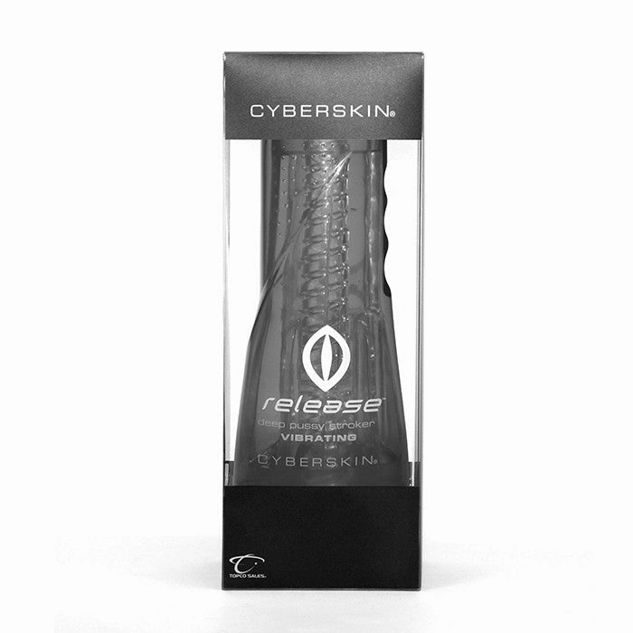 CyberSkin® Release™ Pussy Stroker, Clear, Vibrating