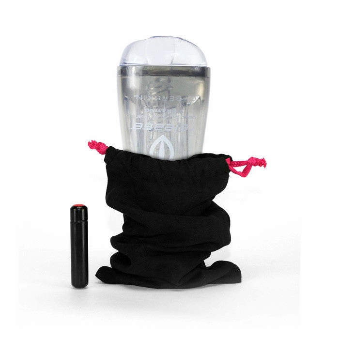 CyberSkin® Release™ Pussy Stroker, Clear, Vibrating