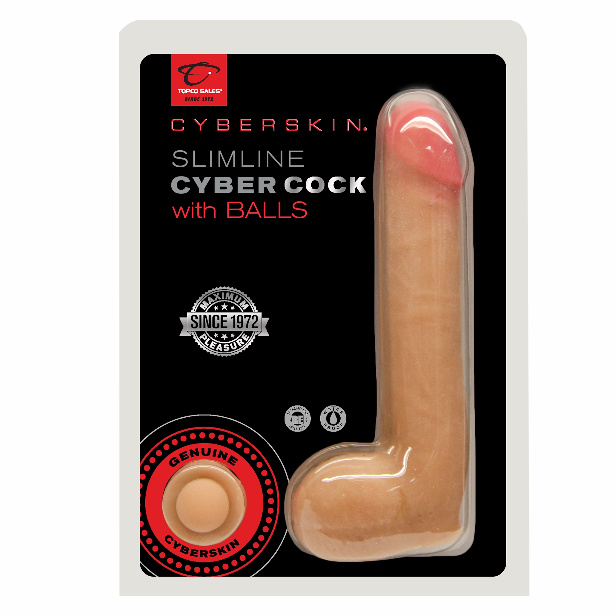 CyberSkin® SlimLine CyberCock with Balls, Light