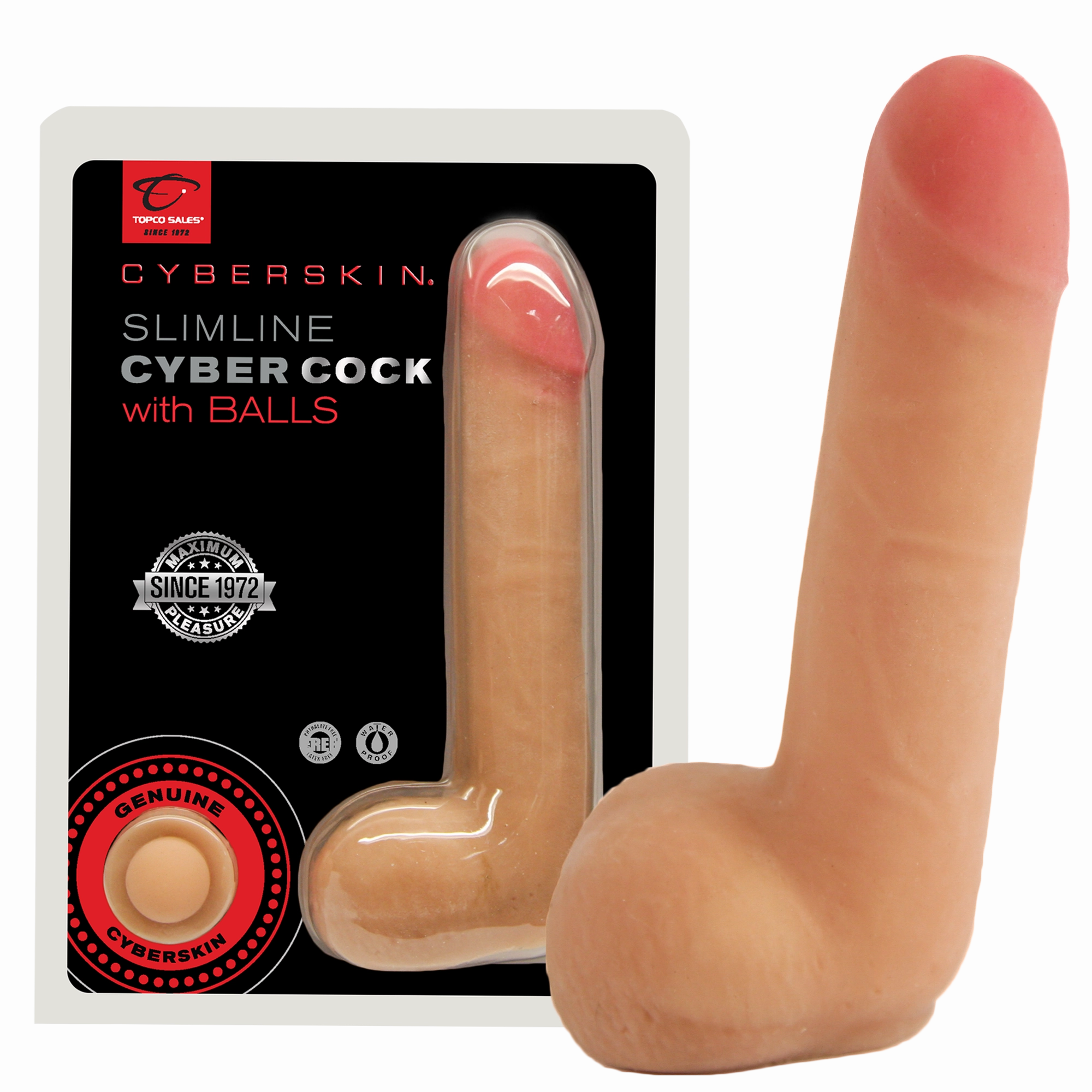 CyberSkin® SlimLine CyberCock with Balls, Light