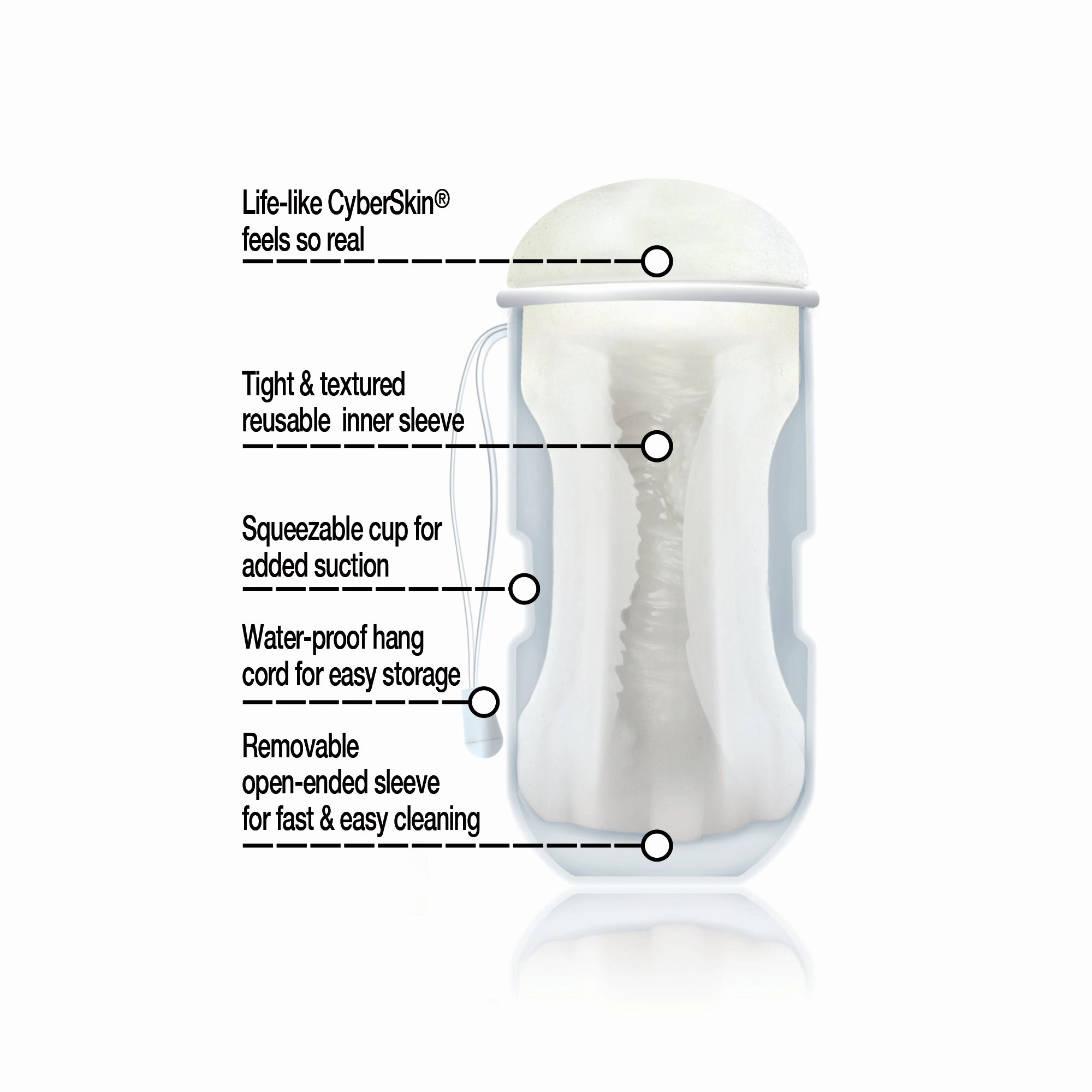 CyberSkin® Vulcan® Ass Stroker w/Cooling Glide, Frost