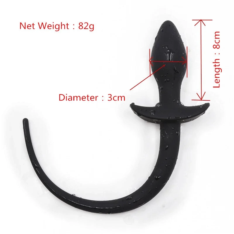 Dog Tail Butt Plug Silicone Puppy Play Anal Butt Plug