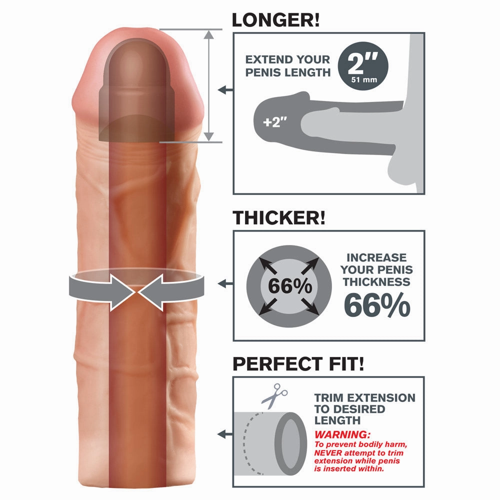 Fantasy X-Tensions Mega 2 Girthy Penis Extension Sleeve