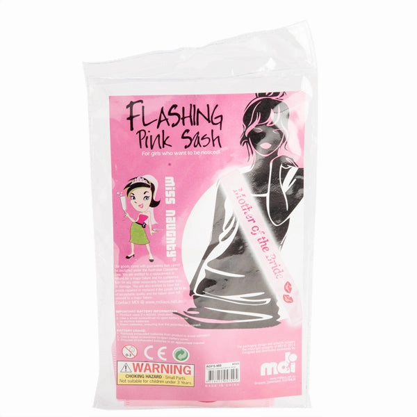 FLASHING MOTHER OF THE BRIDE SASH PINK
