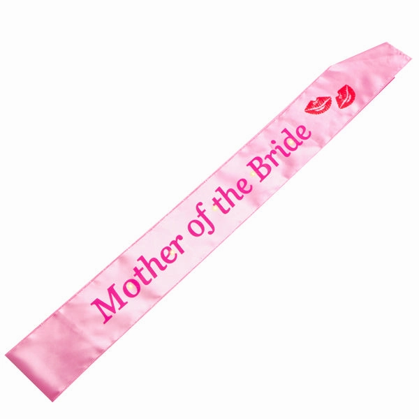 FLASHING MOTHER OF THE BRIDE SASH PINK