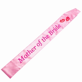 FLASHING MOTHER OF THE BRIDE SASH PINK
