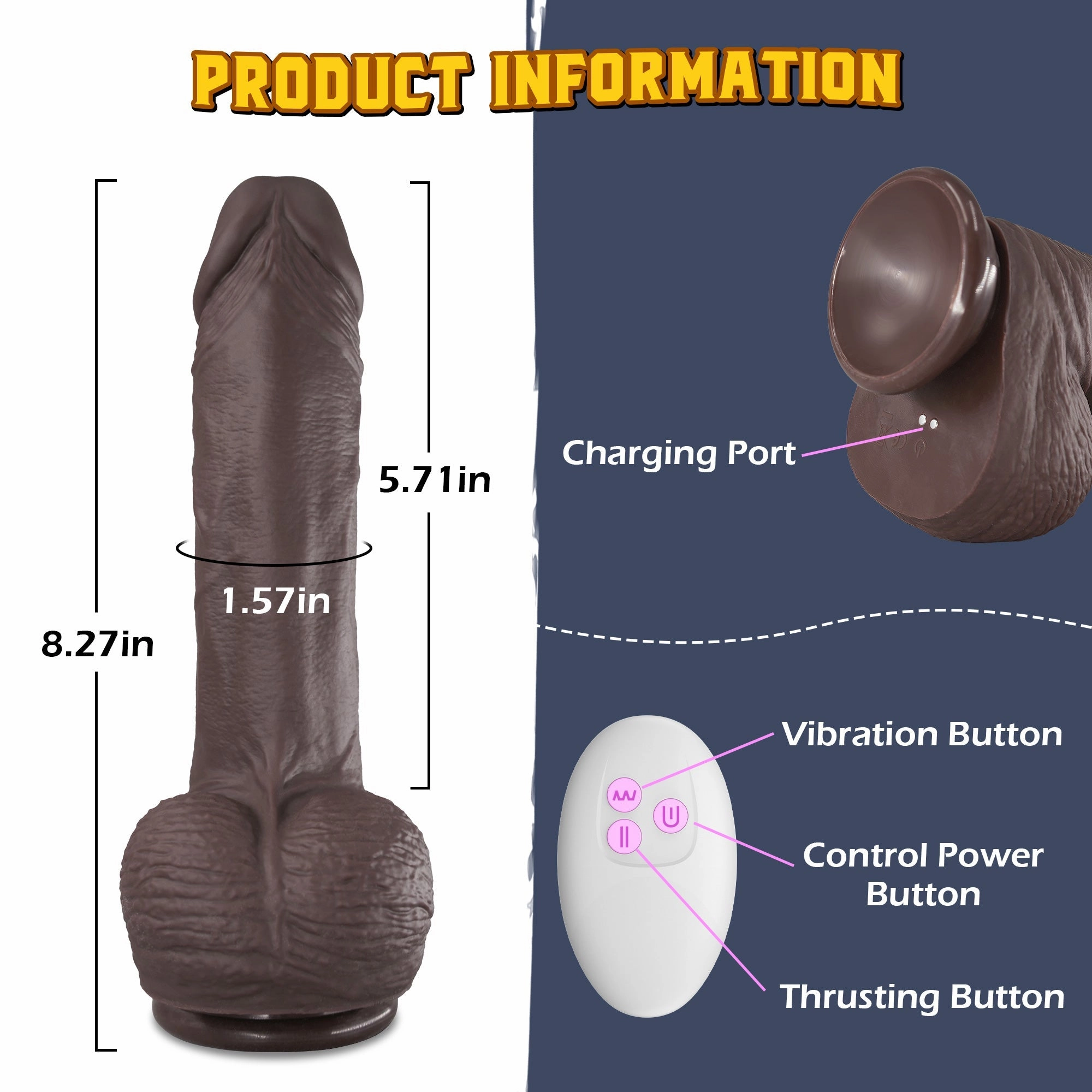 Georgi - Dildo Realistic Vibrator with Thrusting & Vibrating Patterns