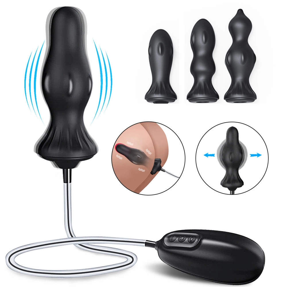Multi-Head Wired Remote Control Inflatable Anal Plug
