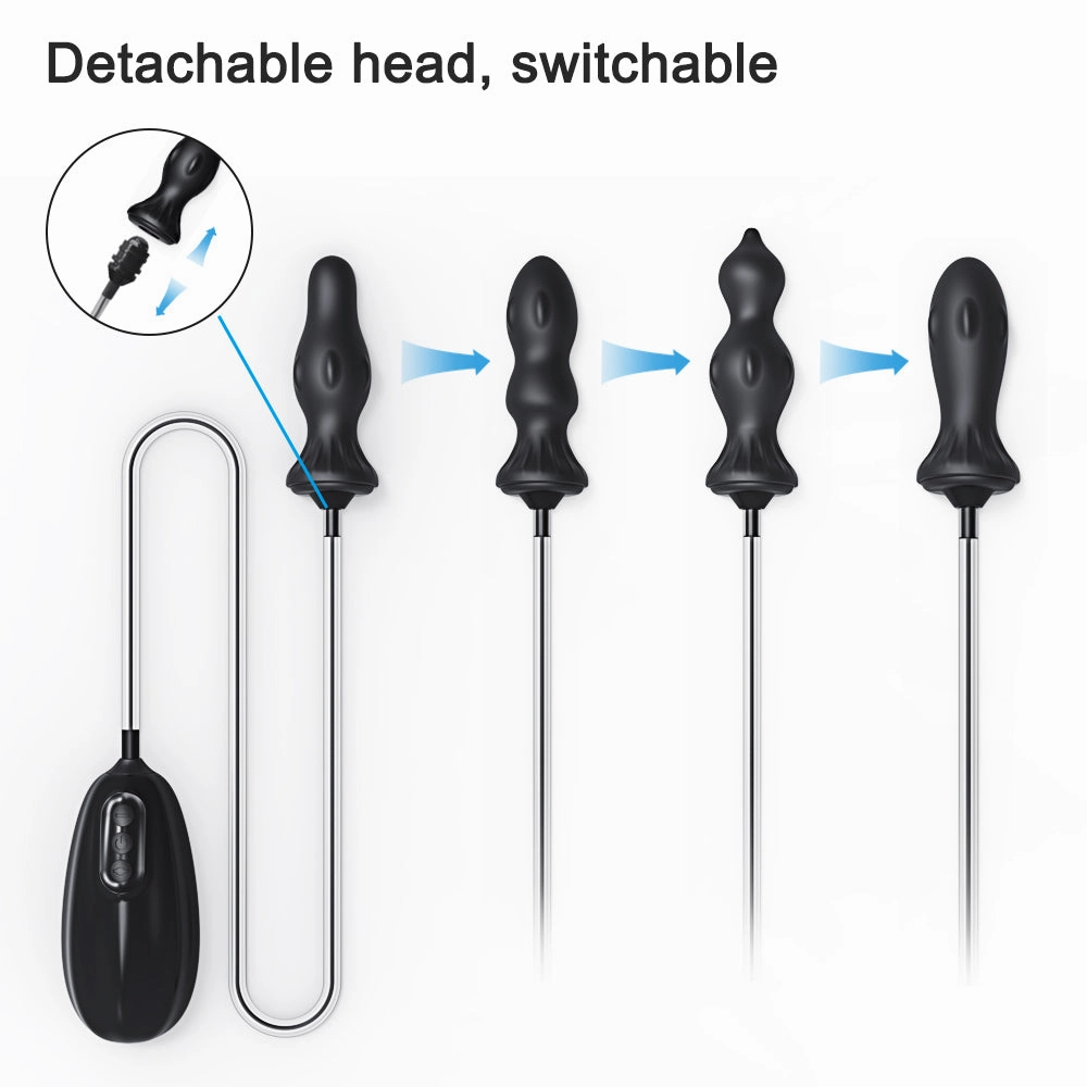 Multi-Head Wired Remote Control Inflatable Anal Plug