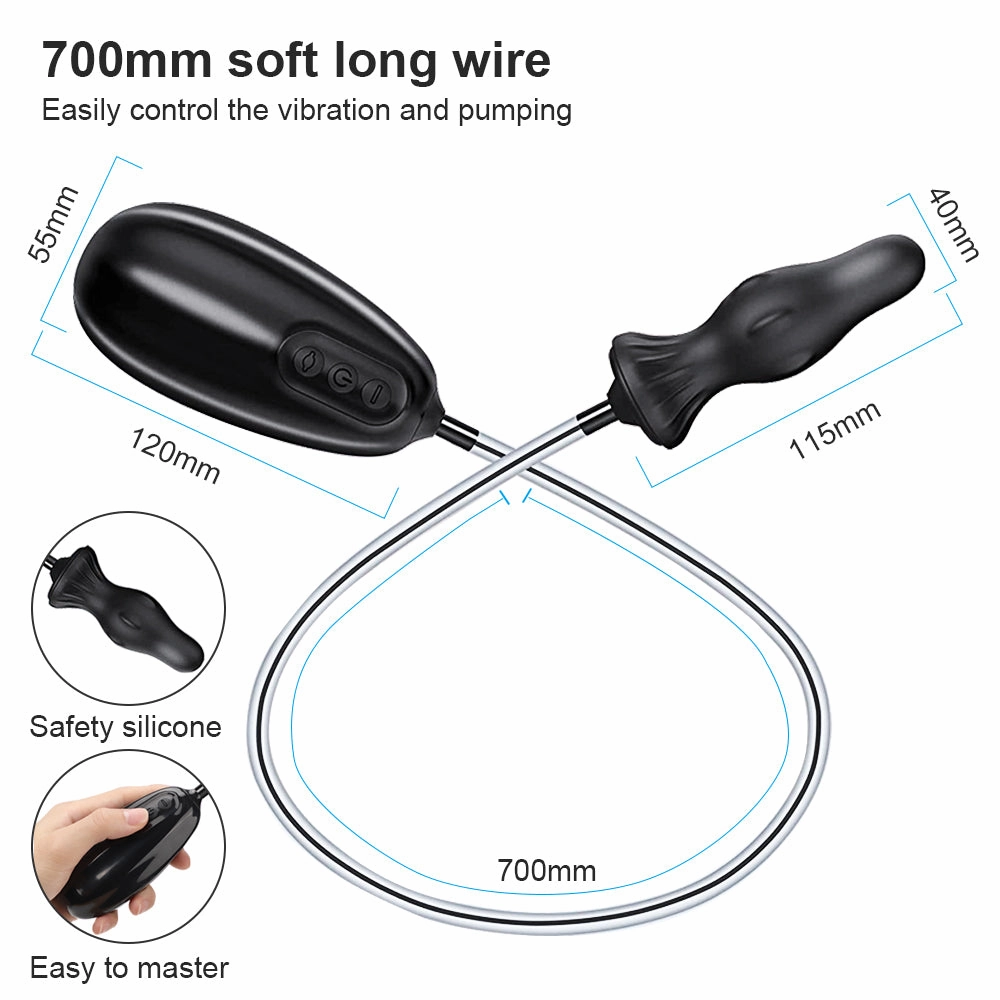 Multi-Head Wired Remote Control Inflatable Anal Plug