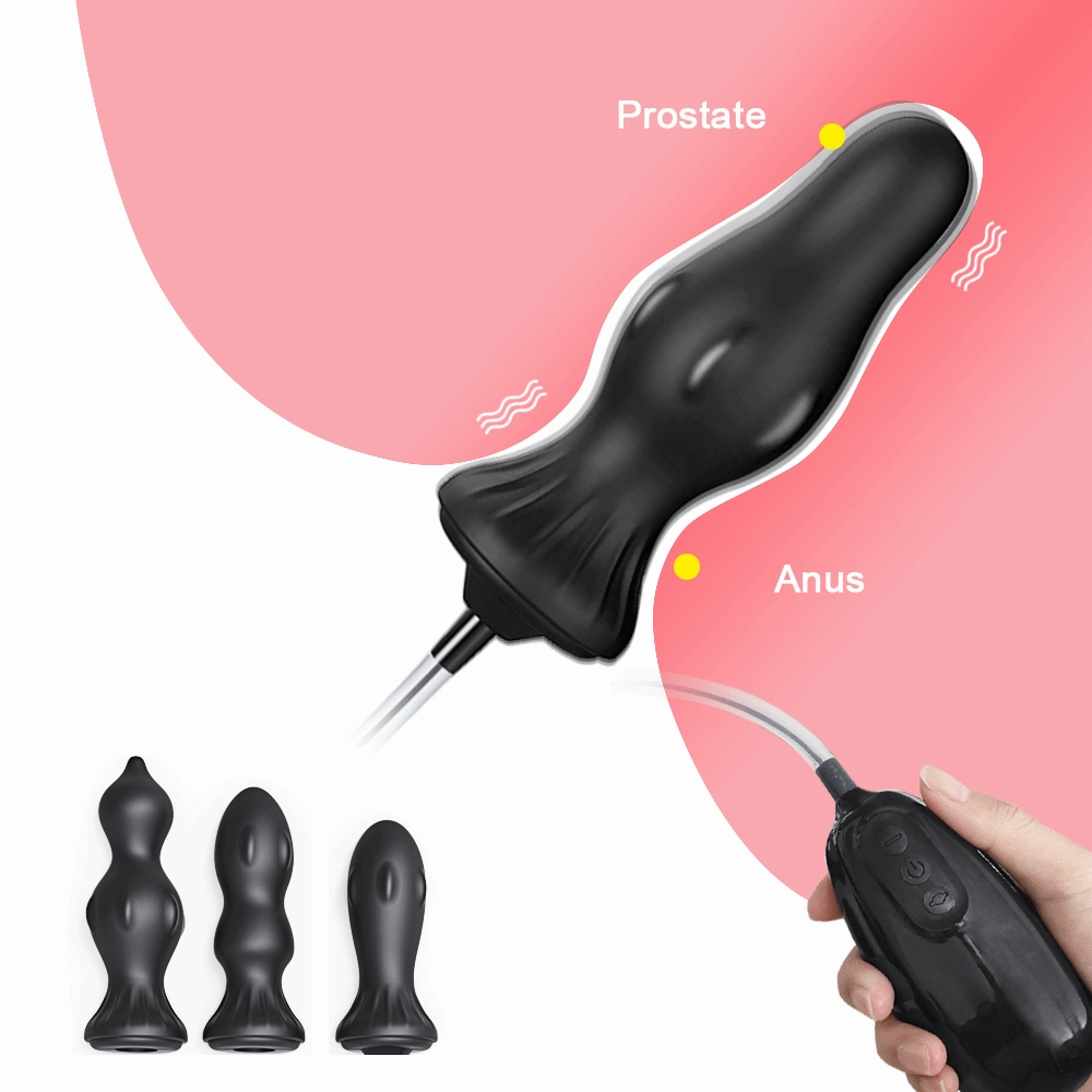 Multi-Head Wired Remote Control Inflatable Anal Plug