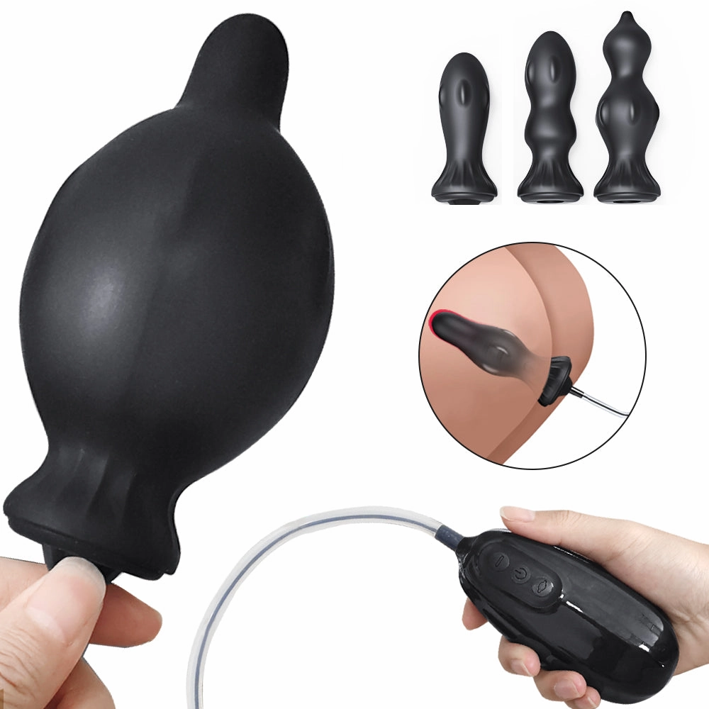 Multi-Head Wired Remote Control Inflatable Anal Plug