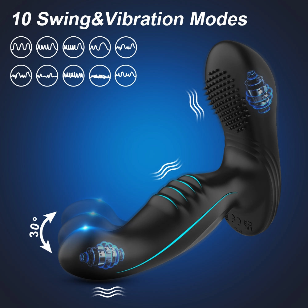 Murderer-Finger-like Wiggle Dual Vibrating Prostate Massager Anal Butt Plug Vibrator