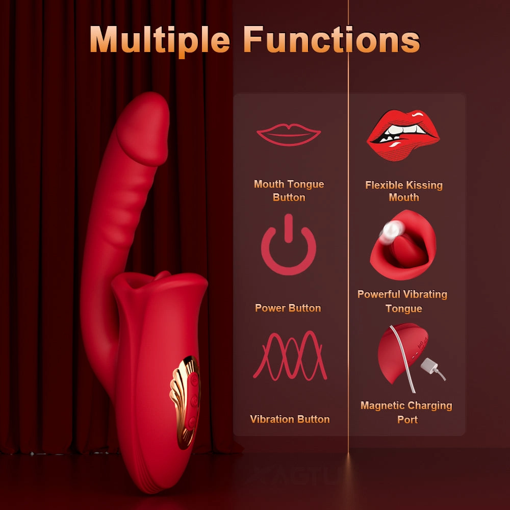 Nibbler Plus - Mouth Shaped Lip Biting Vibrator with G Spot Wand Vibrator