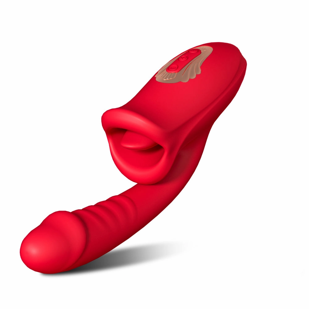 Nibbler Plus - Mouth Shaped Lip Biting Vibrator with G Spot Wand Vibrator