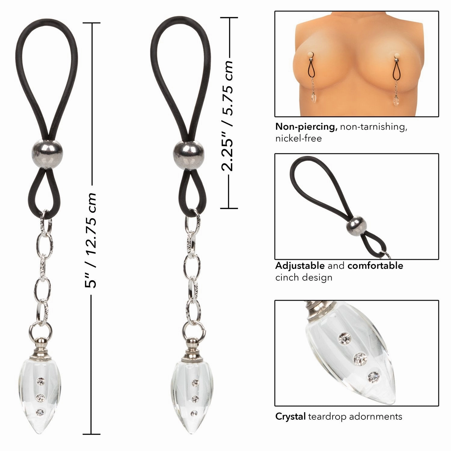 Nipple Play Non-Piercing Nipple Jewelry Crystal Teardrop