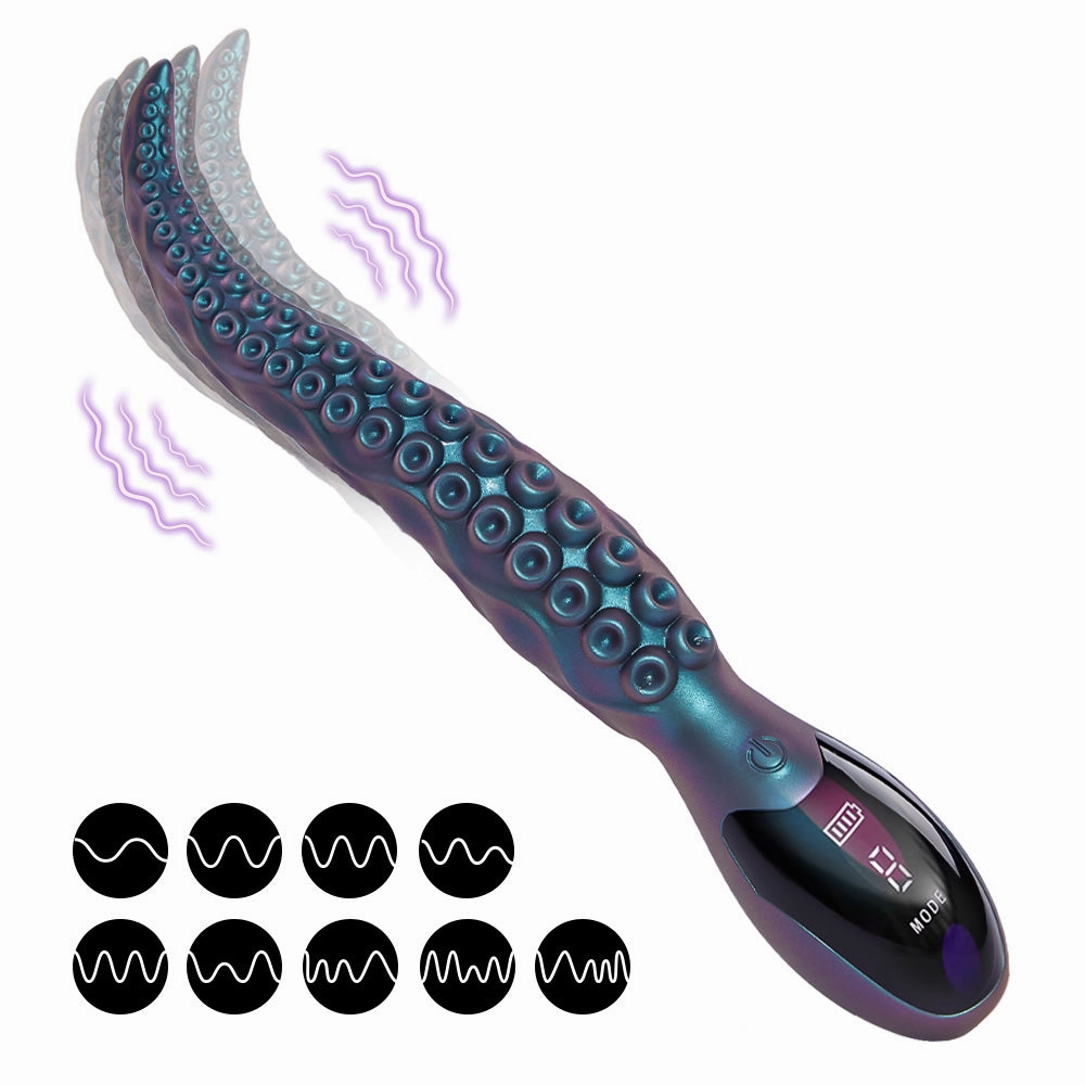Octopus - Realistic LED Display Tentacle G-Spot Vibrator for Anal Vagina Stimulation