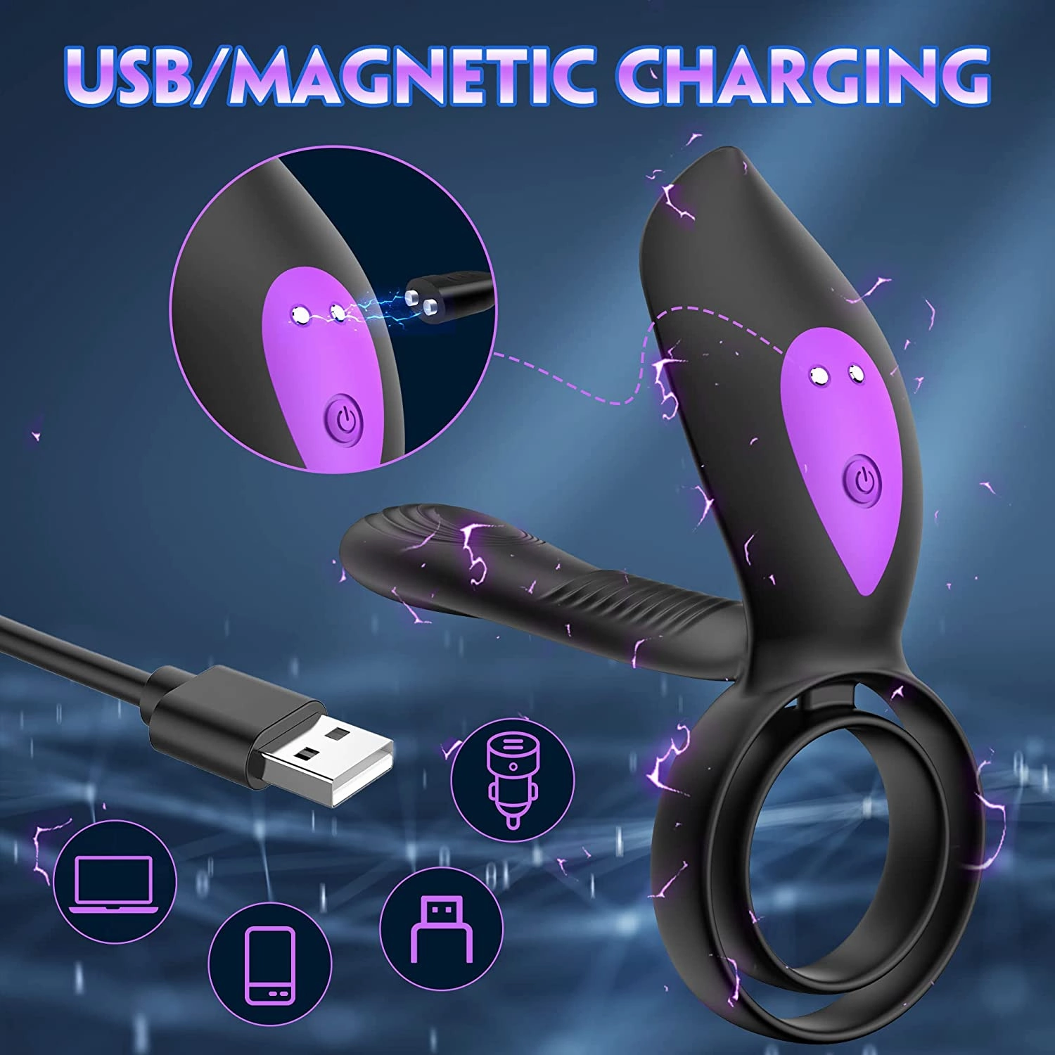 Penis Ring Vibrator with 9 Powerful Vibration Mode