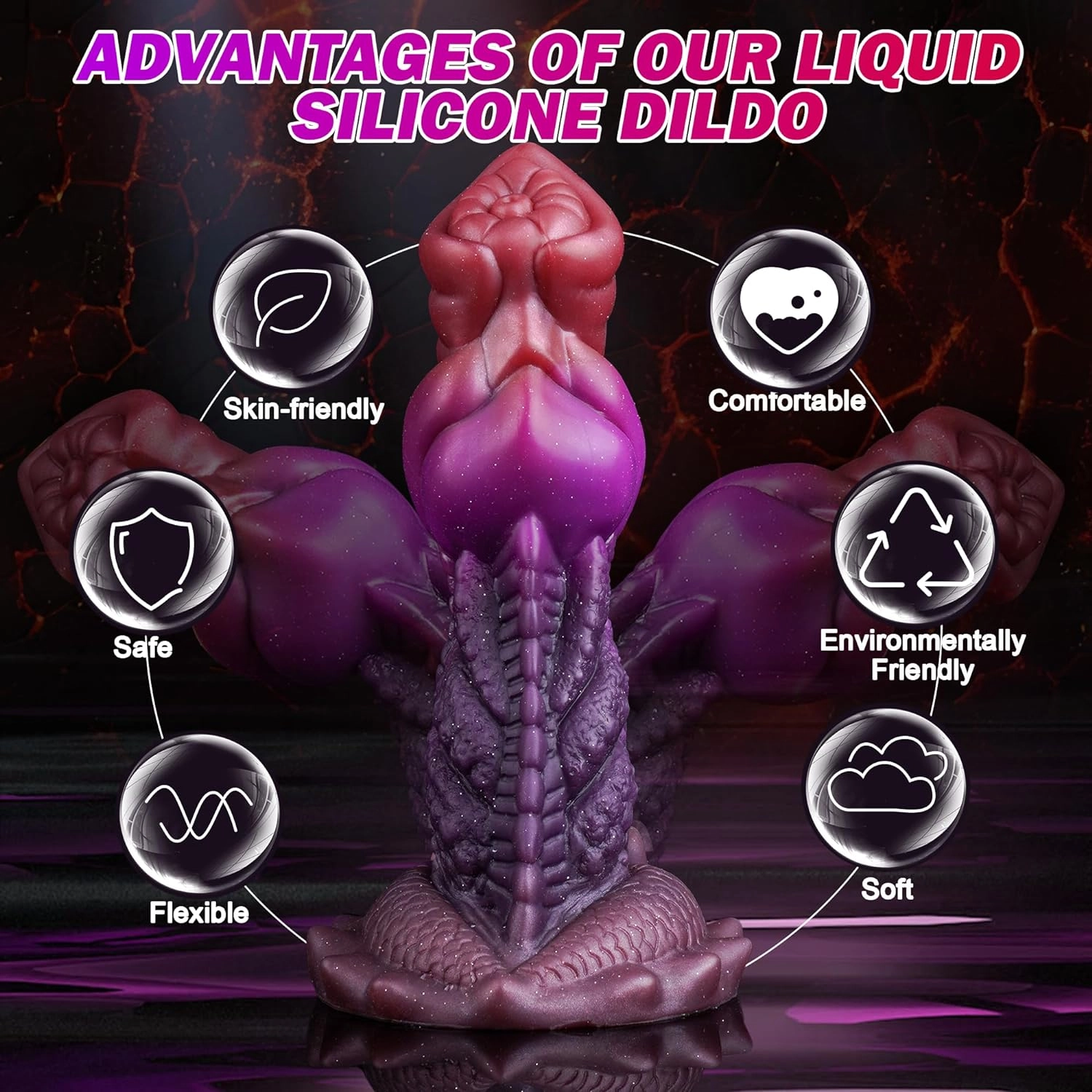 Perry 7.5 Squirting Dildo Monster Dildo With Strong Suction Cup-Laphwing